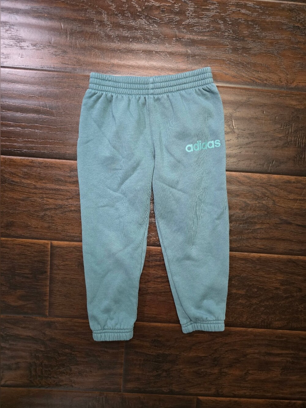 Adidas Kids Boy Teal Green Elastic Waist Sweat Pants 4T